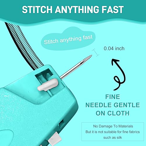 Image of 2026 New Stitch Gun for Clothes, Handheld Quick Clothing Fixer Sewing Kit with 1000 Black & 1000 White Fasteners, 6 Replacement Needles, Light Blue