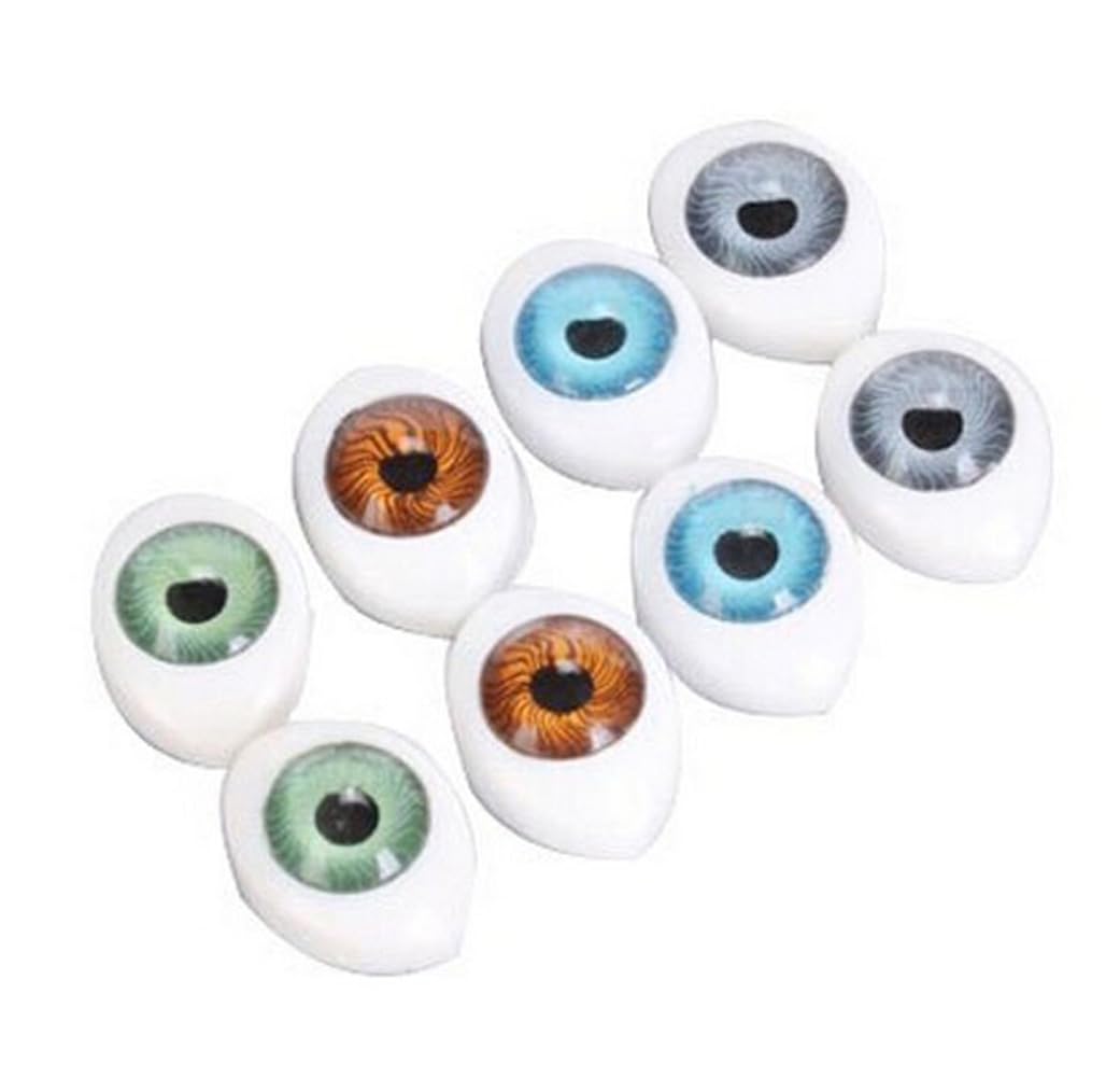 Lot De 16 Yeux Ovales Plats Creux En Plastique Coloré - Marionnette