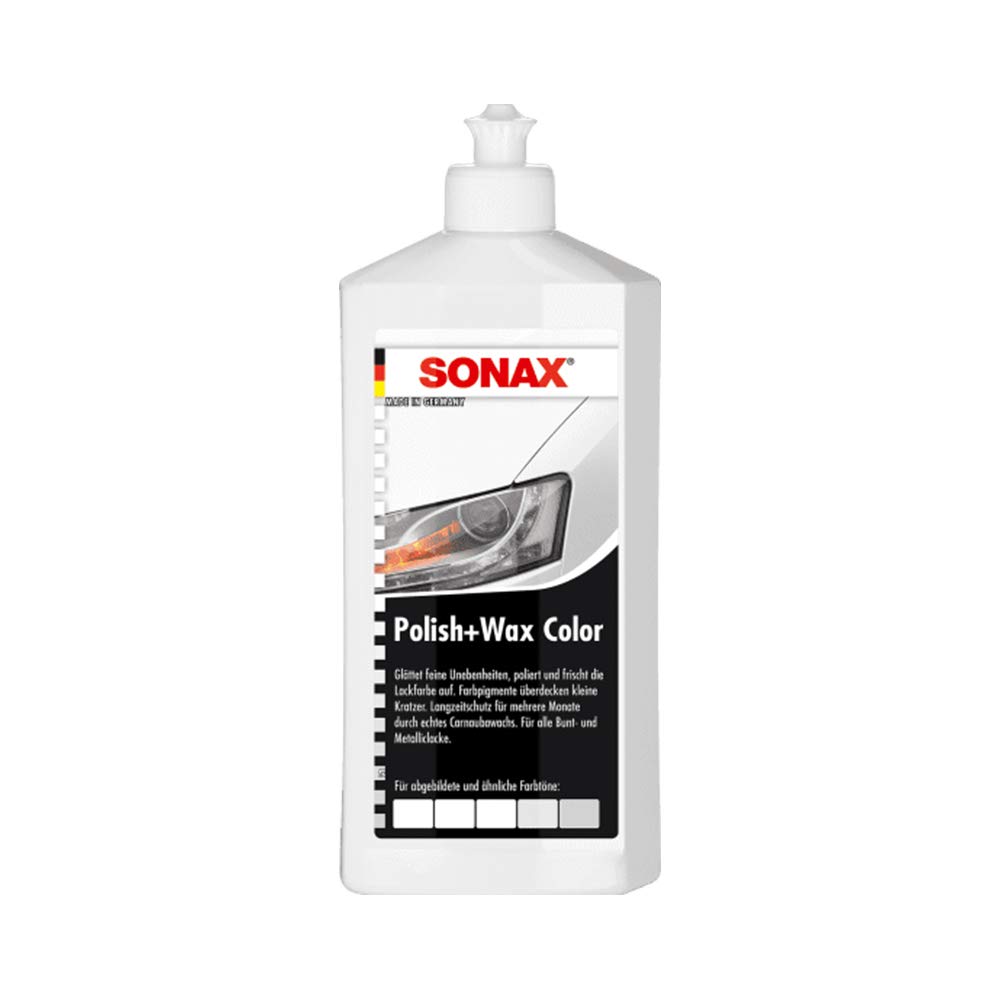 SONAX Microfasertuch + Polierball + Ersatzschwamm + Polish & Wax Nanopro Weiß Politur