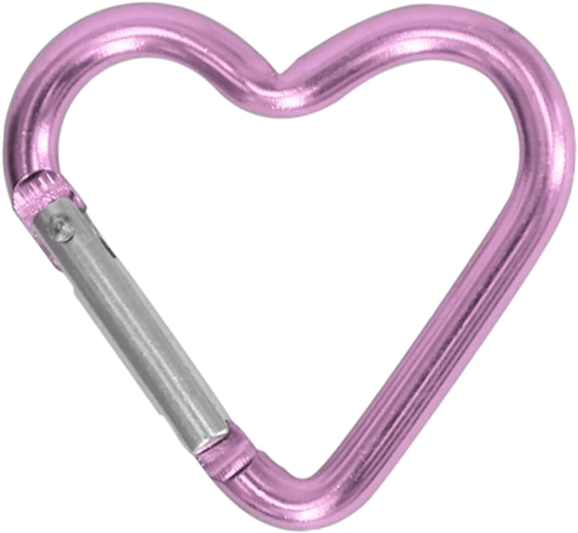 Carabiner Clip, Heart Shaped Climbing Buckle, Aluminum Alloy Heavy Duty Keyring Hook for Camping Fishing Hiking Traveling Aluminum Key Chain Clip Accessories