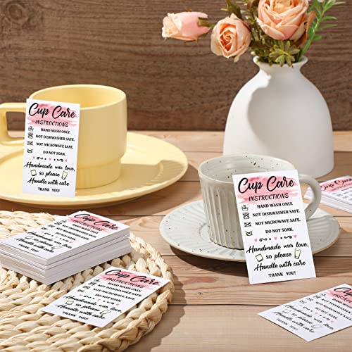 Image of Sureio 200 Pcs Cup Care Instruction Cards, Tumbler Care Cards for Business