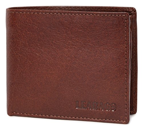 Preisvergleich Produktbild LEABAGS Springfield Geldbeutel Portmonnaie Männer aus echtem Büffel-Leder - Burgundy