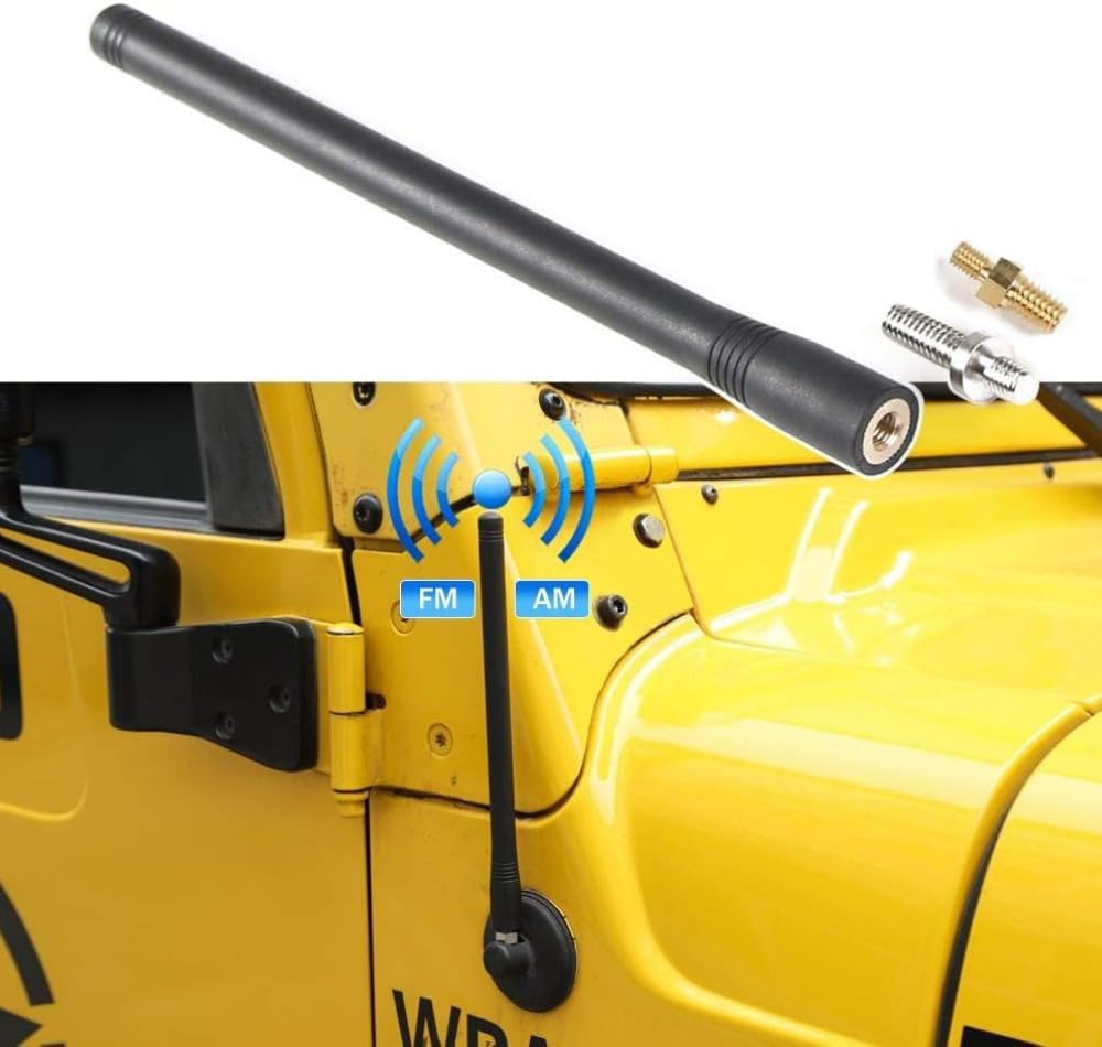 Antenna da 7,5 pollici per Wrangler Gladiator 1997-2024 TJ JK JKU JL JLU Ford F150 Auto Breve Antenna Radio Aggiornamento per ricezione FM/AM