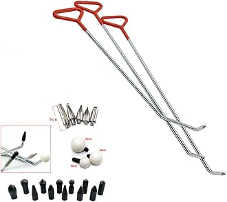 Houshan Paintless Dent Repair Tools 6 Pieces of Dent Removal Rods with Awl Head Paintless Dent Removal Kit Car Auto Body Dent Removal of Hail Dents and Door Ding (3pcs Rod 20 pcs Pen)