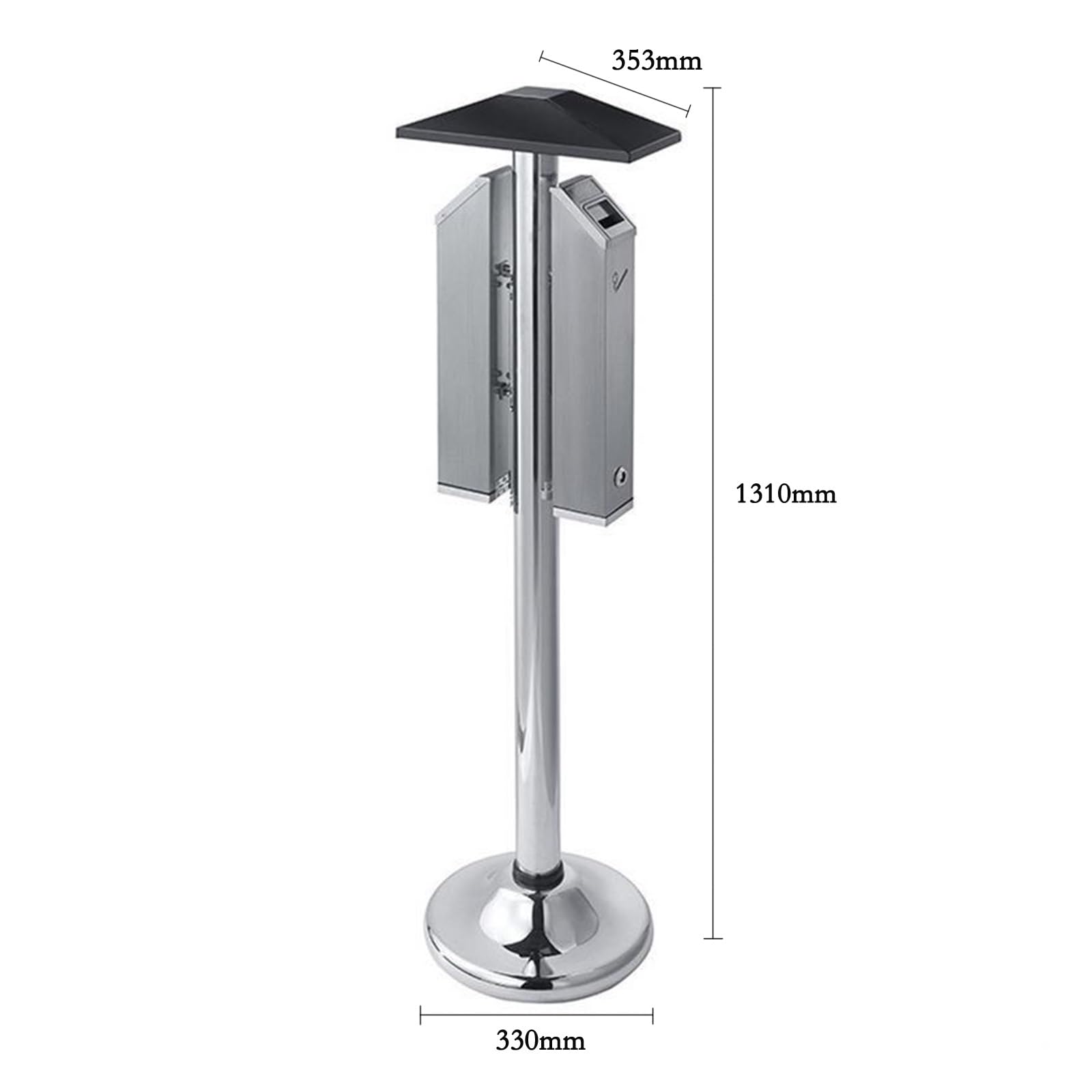 Garbage Cans Vertical Double Cigarette Butt Column Ash Column Hotel Stainless Steel Cigarette Butt Collection Bucket Outside Trash Bin