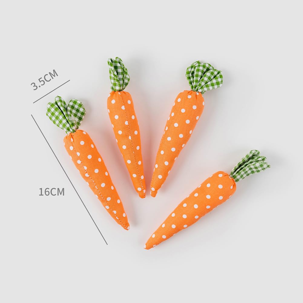 GSHLLO 6 Pcs Easter Fabric Carrots Artificial Craft Carrots Hanging Ornaments Holiday Decorative Carrots Fake Easter Vegetables Cute Fake Vegetables Photography Props for Bunny