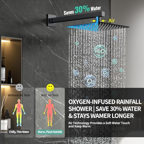 Image of SR SUN RISE 10'' All-Metal Shower System with Tub Spout Handheld Sprayer