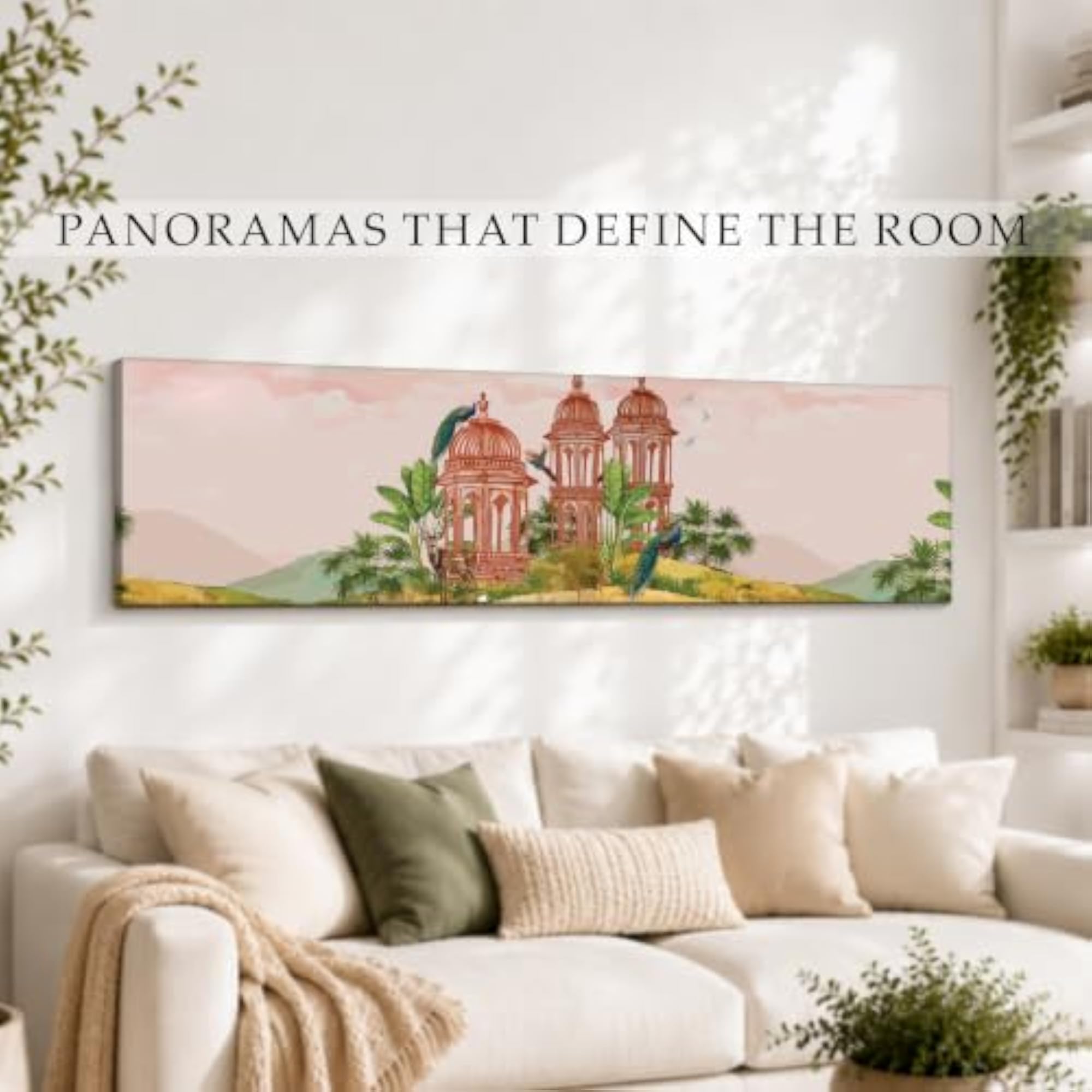 Large Stretched Canvas Painting, Indian Pichwai Print