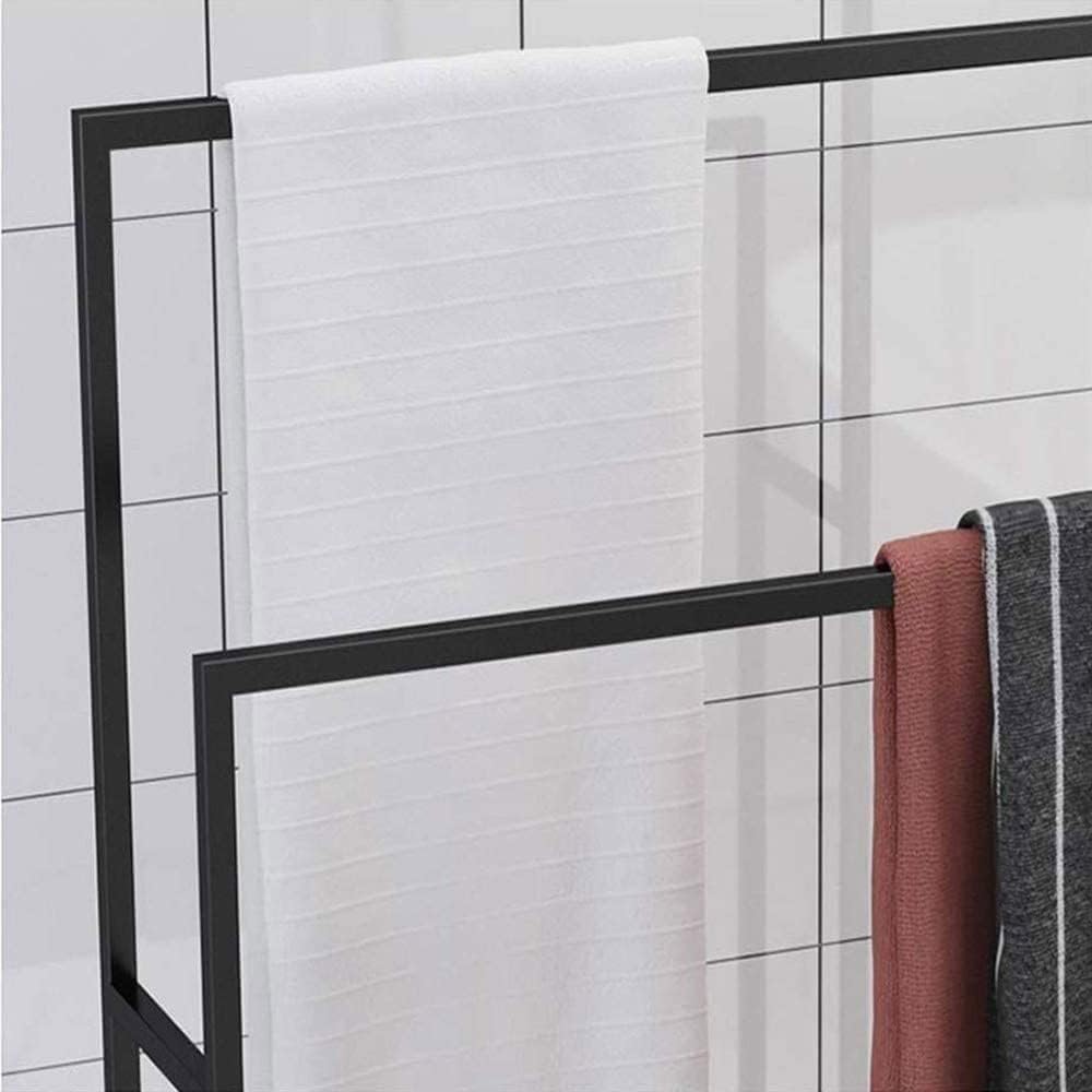 Toallero de pie, organizador de altura ajustable para baño, cocina, hotel, ahorro de espacio, resistente
