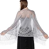 Múltiples ocasiones: perfecto para la vida diaria, bodas, fiestas, viajes y cualquier evento importante, como el día de la madre, día de San Valentín, cumpleaños, aniversario de boda, graduación. El chal no solo te aporta elegancia, sino también mucho más pragmático. Destacarás entre la multitud con mucho encanto añadido por este chal de encaje.