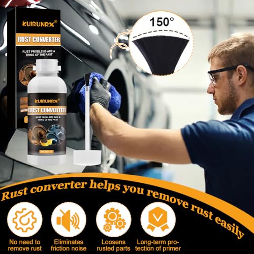 KUIRUNRX® Rostumwandler, Rostumwandler Auto, Rostkonverter mit Pinsel, High Performance Protective Metal Prevents Rust 50ML, Entrosten von Konvertern, Autos, Fahrrädern, Zäunen usw (2 Stück)