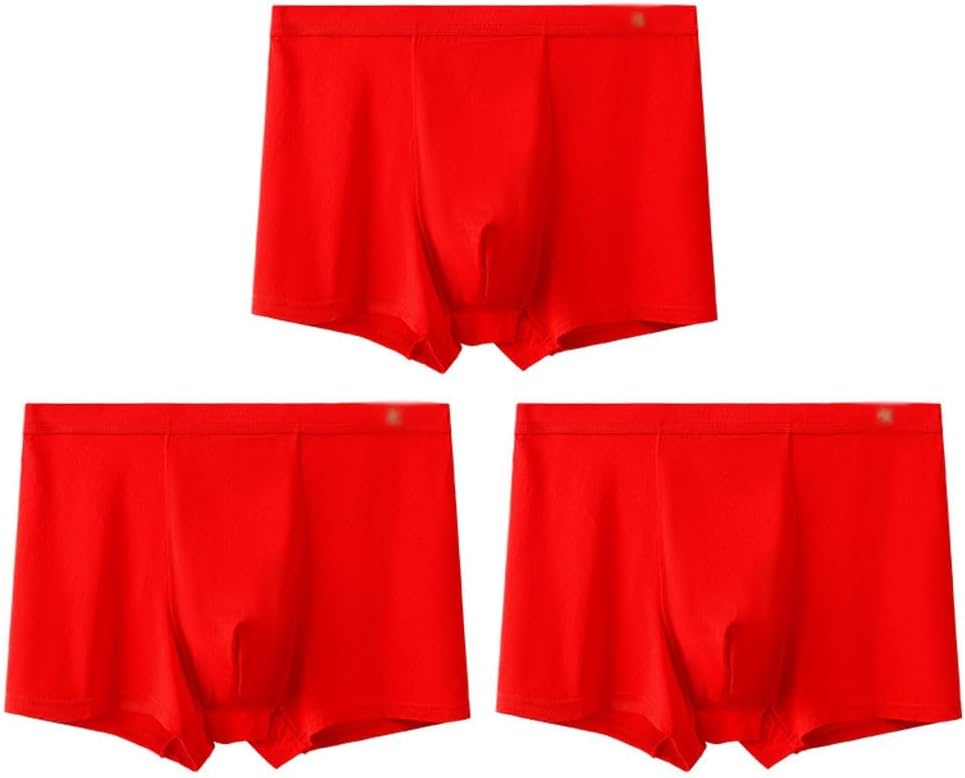 Benmingnian Men's Underwear Modal Seamless Breathable Red