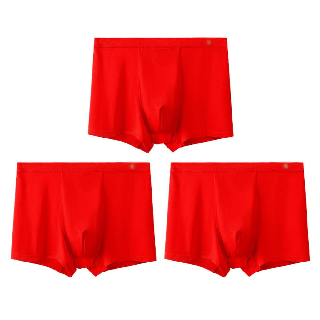 Sous-vêtements en modal rouge Benmingnian sans couture et respirant pour homme en taille 3XL