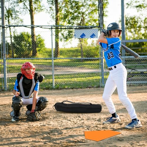 Hiboom 5 Pcs Baseball Bases Home Plate Rubber, Orange, Solid - image 5