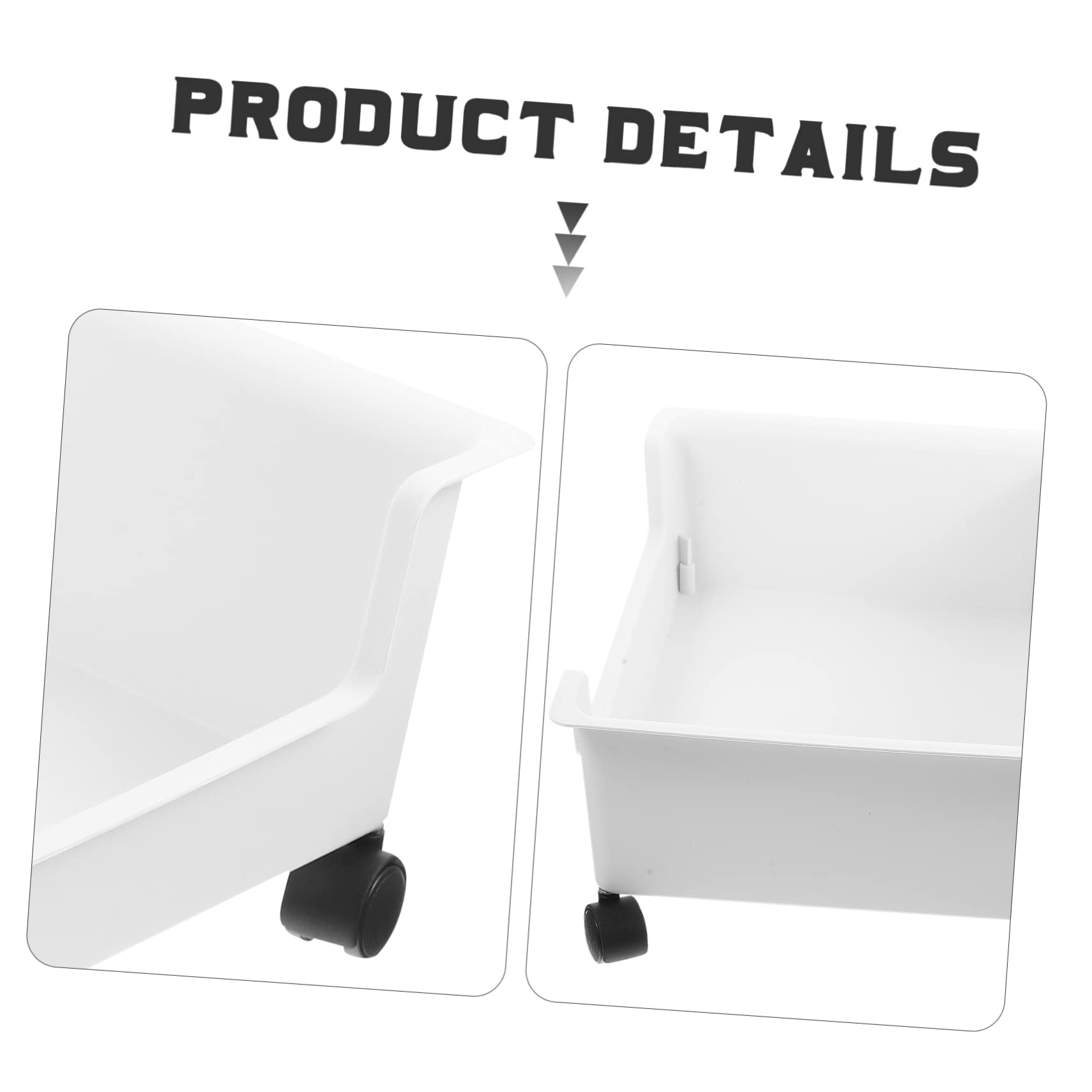 Contenitore Porta Libri con Ruote in Plastica Bianco per Camerette Studenti, Organizer per Back To School Party con Superficie Liscia e Design Semplice