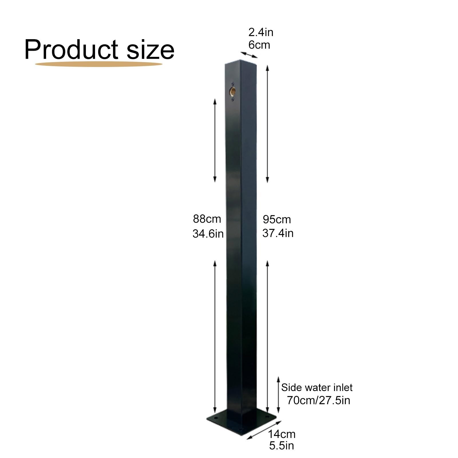 Outdoor Freestanding Water Column Garden Tap with Faucet,Stainless Steel Floor Mounted Garden Hose Stand Decorative Water Feature Fountain for Irrigation and Wa(Gold)