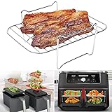 Rejilla para Freidora de Aire Para Freidoras de Aire de Cesta Doble, Accesorios para Freidora de Aire, Estante Deshidratador Compatible Con Ninja Foodi Dz201/401 (1PCS)