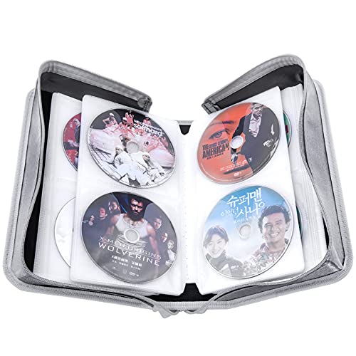 Bivisen Cd/Dvd Case Holder, 128 Capacity Cd Vcd Media Wallet, Storage, Holder, Booklet, Organizer (Silver) #TOP1