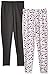Limited Too Girls' 2 Pack French Terry Legging, KW01-Multi, 10/12