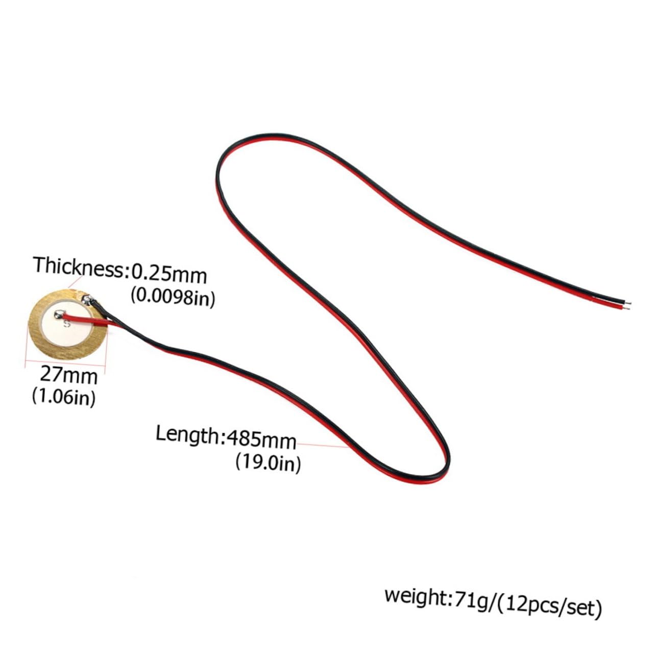 SUPVOX 27mm Electric Guitar Pickup for Trigger Drum Alarm Piezo Sensor Easy Install