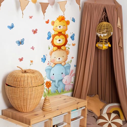Vinilos decorativos de animales adorables en vinilo removible para niños miniatura 5