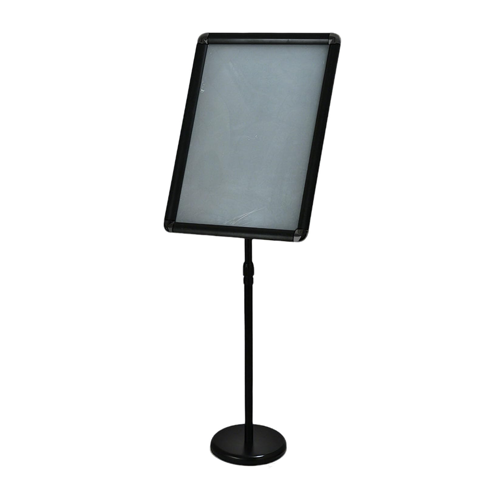 Soporte para carteles Exhibición de ajustable A3 pie con marco a presión y base estable Carteles Soportes menús Aviso Publicidad Pantalla mensajes Tablero letreros A2 Black Rounded-corner style