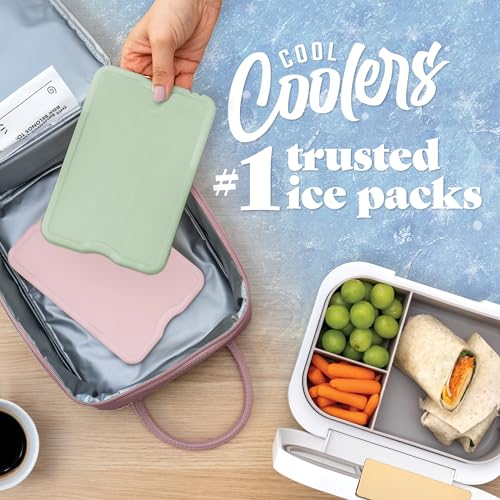 Image of Cool Coolers by Fit & Fresh 4 Pack XL Slim Ice Packs, Quick Freeze Space Saving Reusable Ice Packs for Lunch Boxes or Coolers