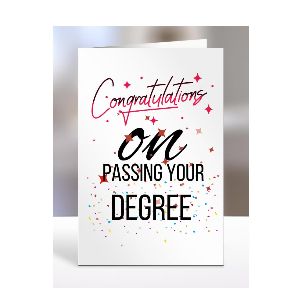 Congratulations on passing your DEGREE Card, Gifts for Men or Women, Presents for Christmas, Greetings Card, Him, Her, Female, Male, A5-115_33