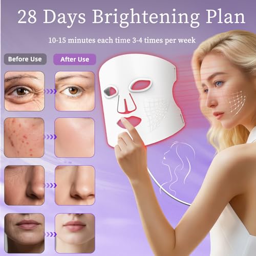 Red Light Therapy for Face, Portable Red Light Therapy Mask with Remote, LED Face Mask Light Therapy with Timing Function, for Home, Working, Yoga, Sleep - Image 6