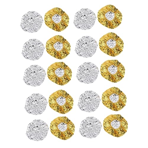 FRCOLOR 20piezas Gorros De Aluminio Para Capilar Reutilizables Para Coloración y Cuidado Del Cabello Gorras Térmicas Para Secado y Estilizado Casa o Salón