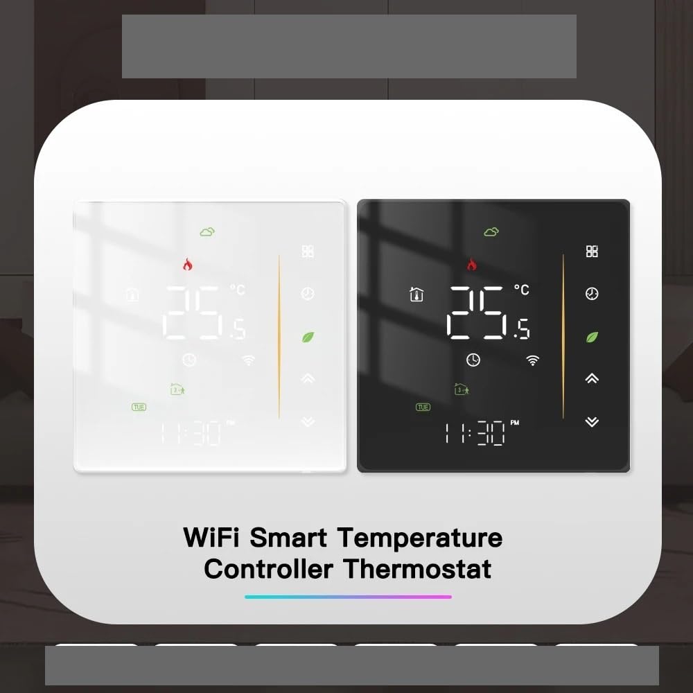 Termostato WiFi Wireless Regolatore della temperatura ambiente dell'acqua/riscaldamento a pavimento elettrico Caldaia a gas Umidità Tuya Lavoro