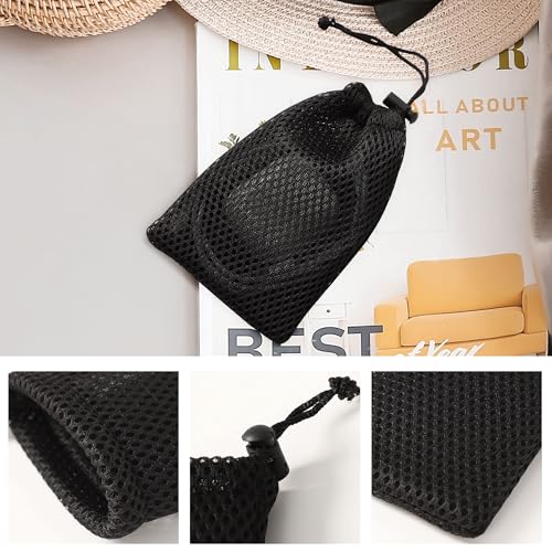 10Pcs Nylon Mesh Drawstring Bag, 5 x 3.5 Inch Small Storage Pouch String Bags for Mini Stuff MP3 Charger Earphone Key, Travel Kit Organizer for Lipstick Cosmetic Jewelry, Black3