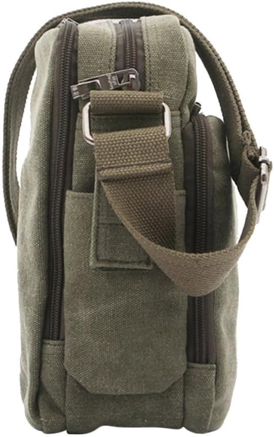 Crossbody Messenger Bag with Multi Pockets Mens Canvas for Travel