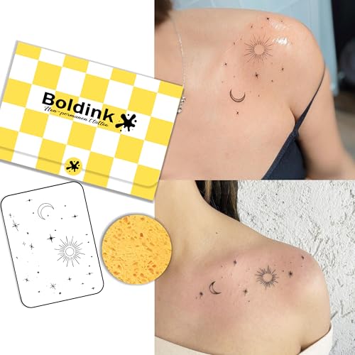 Boldink Semi-permanent tattoos, realistic fake tattoos, last 7-15 days, waterproof