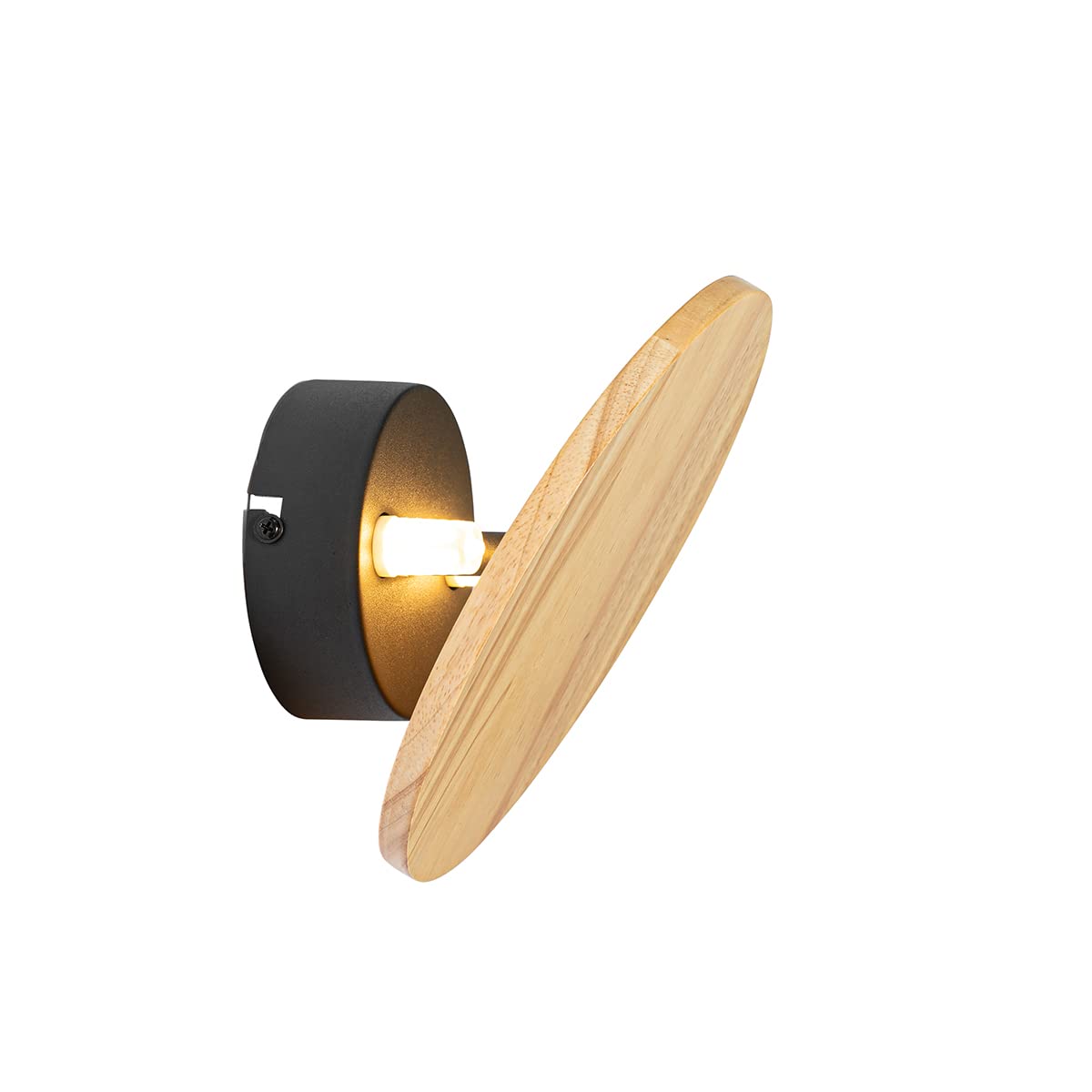 Qazqa - Rural Wall Lamp I Wall Light Round Wood - Pulley- - Country - Suitable for LED G9 | 2 Light - Wood Wall Light - Suitable for Living Room I Kitchen I Bedroom I