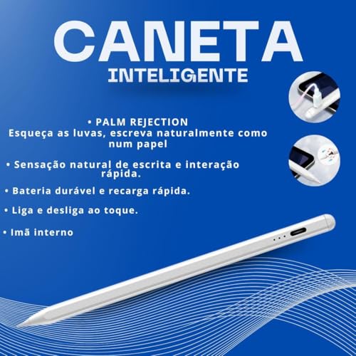 Caneta Pencil StylusPara iPad, Caneta Para Ipad com Palm Rejection e Ponta de Alta Precisão de 1.0mm