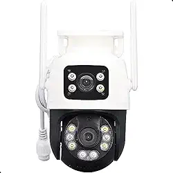 Câmera de Segurança Exterior A28b com Visão Noturna e Detecção de Movimento, Dupla Lente e IP66