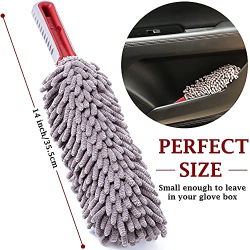 Car Duster Interior By Takavu, 360° Microfiber Fingers, Unbreakable Comfort Handle, Lint And Scratch Free, Include Microfiber Towel, For Car & Home Use, The Best Auto Accessories #TOP2