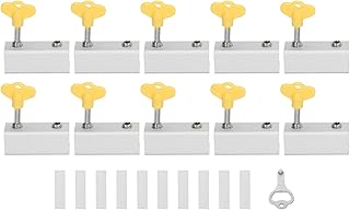 JUOPZKENN Sliding Window Locks Window Door Security Locks Window Stopper Window Security Bars with Key Adjustable Aluminum Alloy Window Security Locks for Home Bedroom School and Office(Silver)