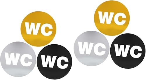 NOLITOY 6 Pcs Wc Bathroom Wall Signs Restaurants Bathroom Sign Logo Washroom Sign Decor Toilet Door Signs Mariposas Decorativas Para Pared Toilet