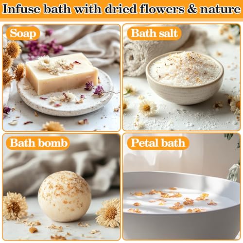 Image of Sukh Dried Herbs Kit - Dried Botanicals Bulk,14 Bags Natural Dry Flowers and Herbs for Soap,Candle,Perfume,Bath Bombs,Resin Jewelry Making Supplies,Fragrance Sachet DIY and Witchcraft