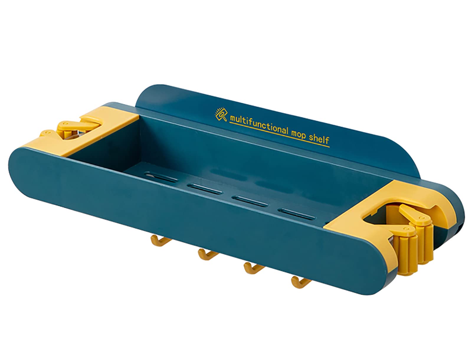 ArabestMop Holder, Towel Hooks, Mop Organizer Wall Mount,Self Adhesive No Drilling Mop Grippers, Kitchen Garden Garage and Laundry Room Multifunctional Storage Rack