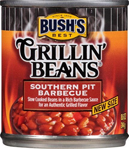 Bush's Best Grillin' Beans Southern Pit Barbecue Baked Beans, 8.6 oz (6)