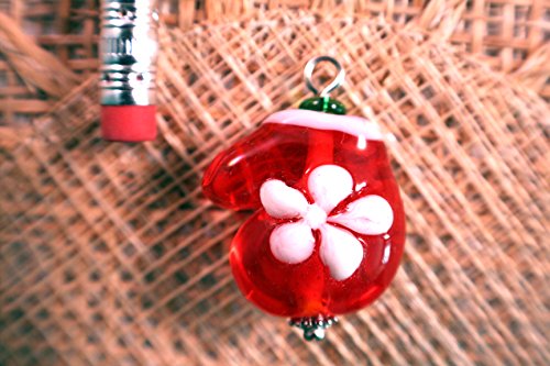 Christmas Mitten Lampwork Glass Bead/Pendant/Charm(Pack Of 6 Beads) #TOP3