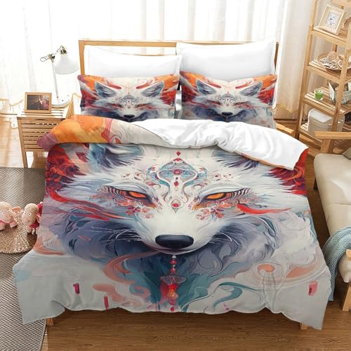 Housse de couette renard impression numérique haute définition sur microfibre premium
