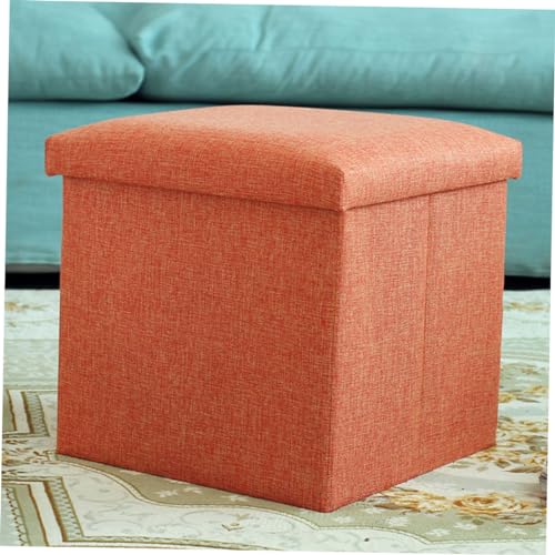 Tabouret de rangement orange IMIKEYA pliable pour petits espaces