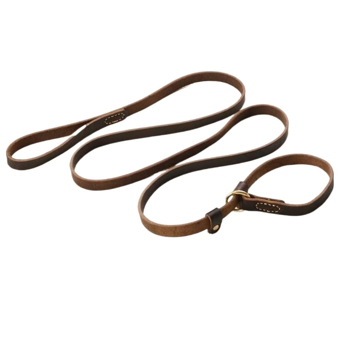 Correa Perro Correr Correa Grande para Perro, Collar Deslizante para Mascotas, Cuerda de tracción Cuero Genuino para Perros Antideslizantes Reforzada(1.8 * 180CM)