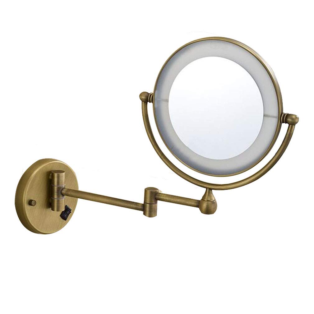 Miroir de salle de bain grossissement 3X mural JCAKES à double face LED