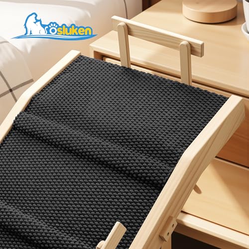 Dog Ramp for Bed with Rails, 64" Long Foldable Pet Ramp for Small Large Dogs, Dog Ramps for High Beds with Safety Side Railng, 6 Adjustable Heights 24" to 30" Up to 220LBS (Black, 63" X 17inch) by Tsukiko - Image 3