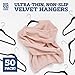 Zober Velvet Hangers 50 Pack - Black for Coats, Pants & Dress Clothes - Non Slip w/ 360 Degree Swivel, Holds up to 10 lbs - Strong Felt Hangers for Clothing